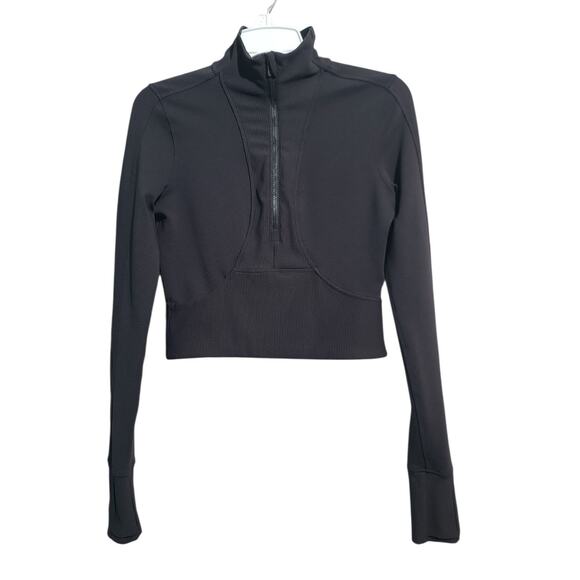 Lululemon Take It In Stride 1/2 Zip Black Size 4 - Picture 1 of 4
